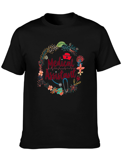 Camiseta Asistente Médico Floral - Regalo Ideal