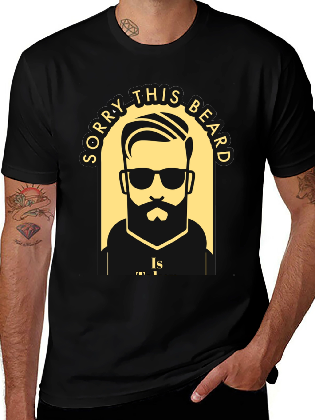 Camiseta Negra Lo Siento Esta Barba Está Ocupada