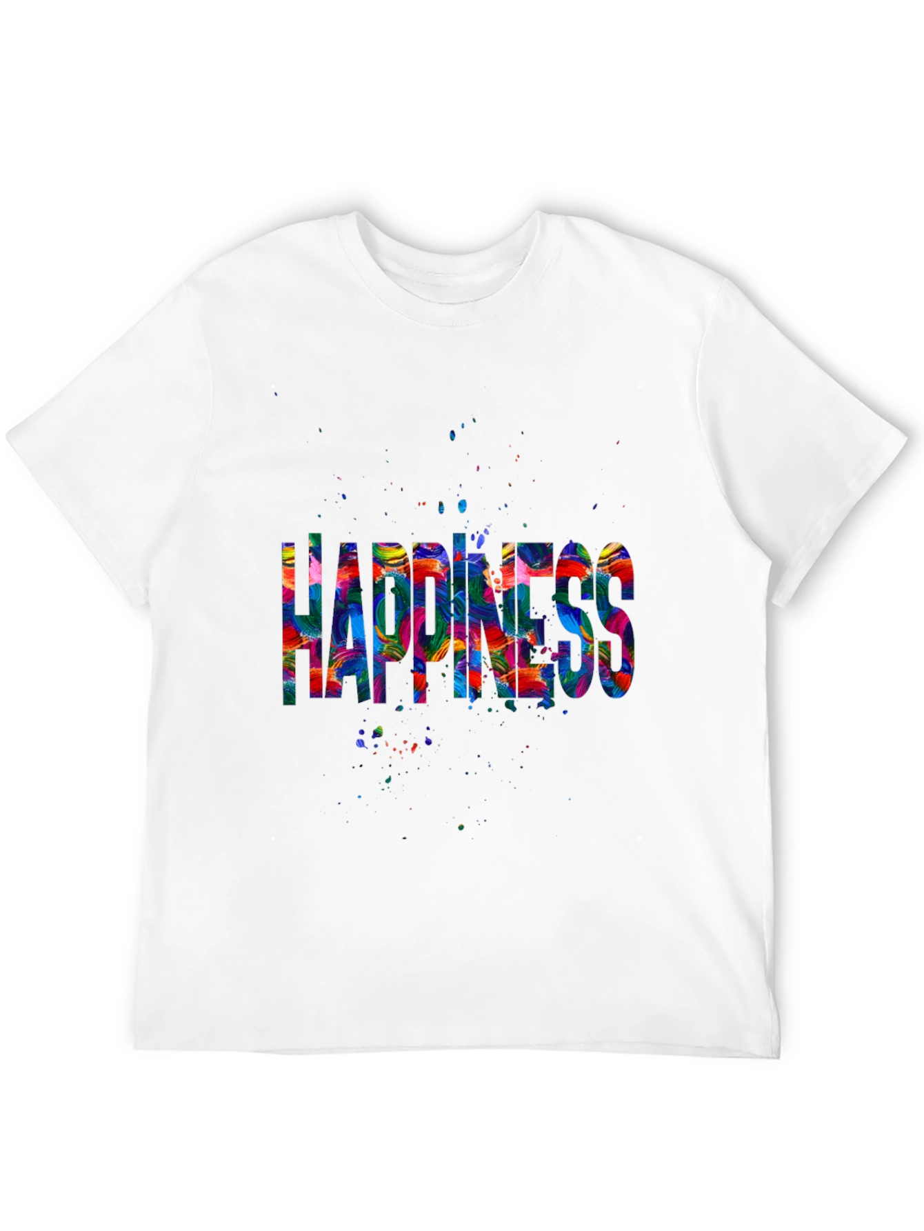 Camiseta Negra Happiness Multicolor
