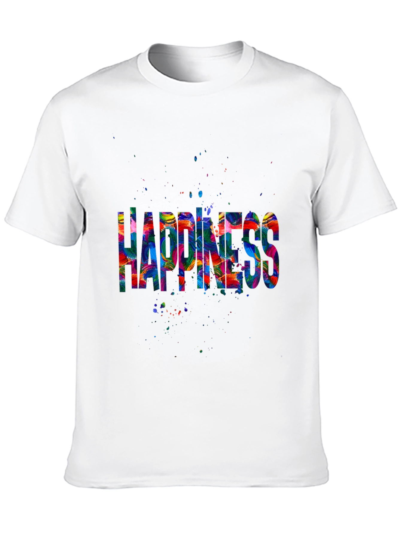 Camiseta Negra Happiness Multicolor