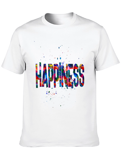 Camiseta Negra Happiness Multicolor
