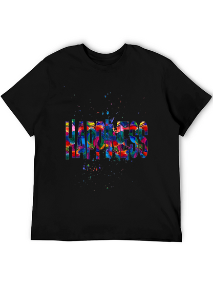 Camiseta Negra Happiness Multicolor