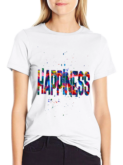 Camiseta Negra Happiness Multicolor