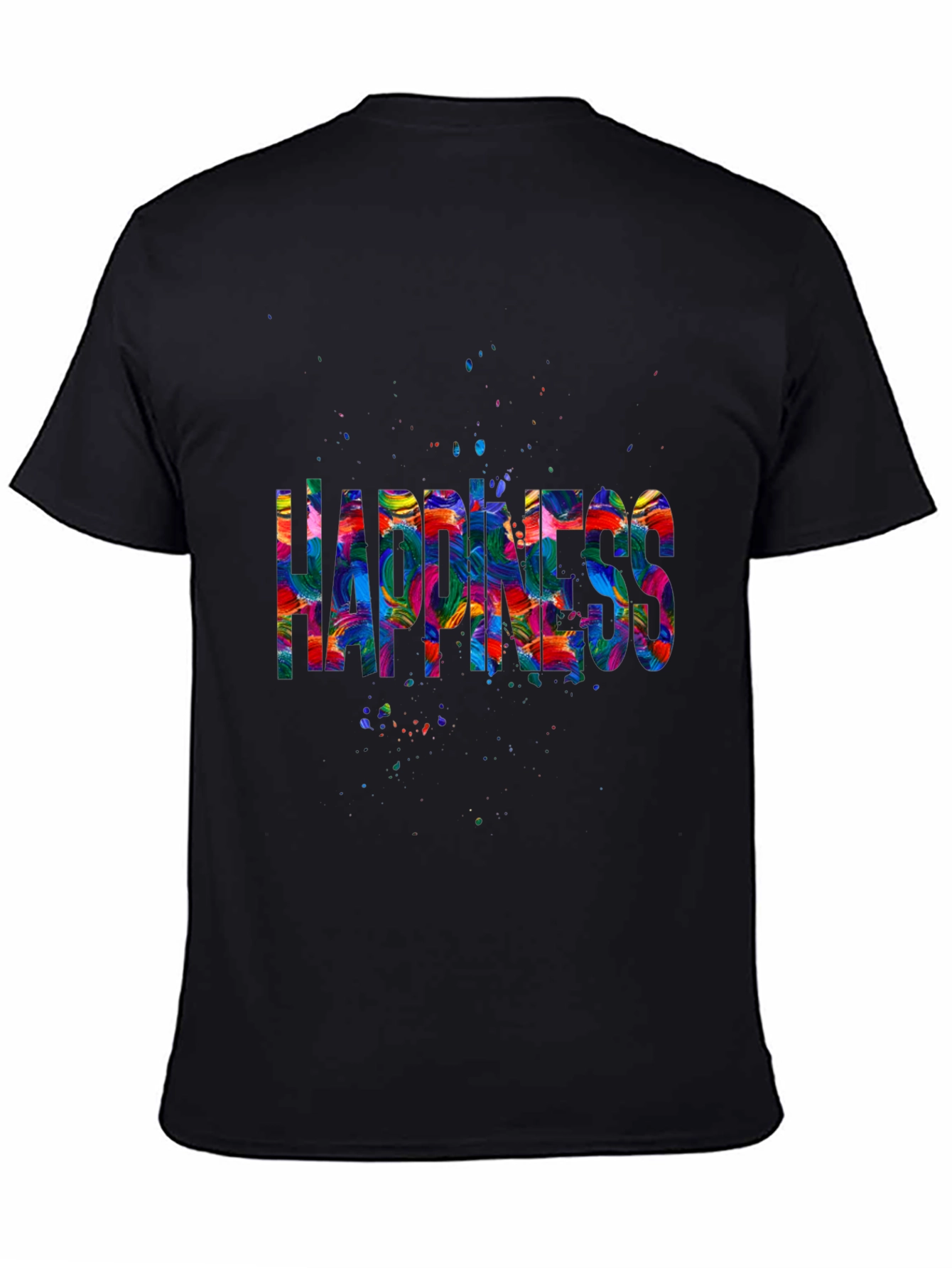 Camiseta Negra Happiness Multicolor
