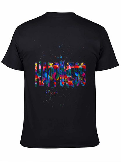 Camiseta Negra Happiness Multicolor