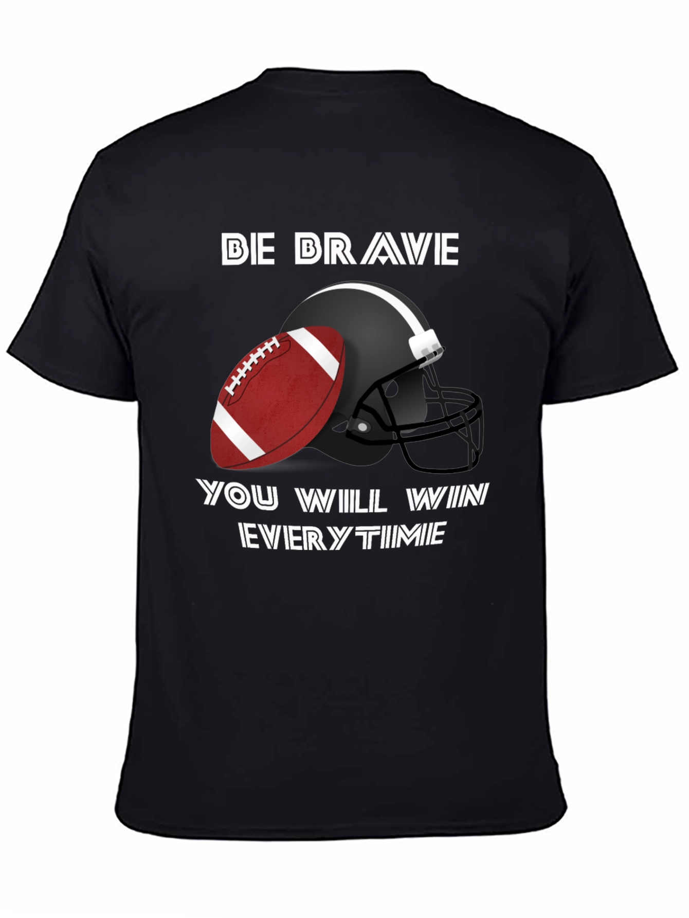 Camiseta Negra Fútbol Americano - Be Brave