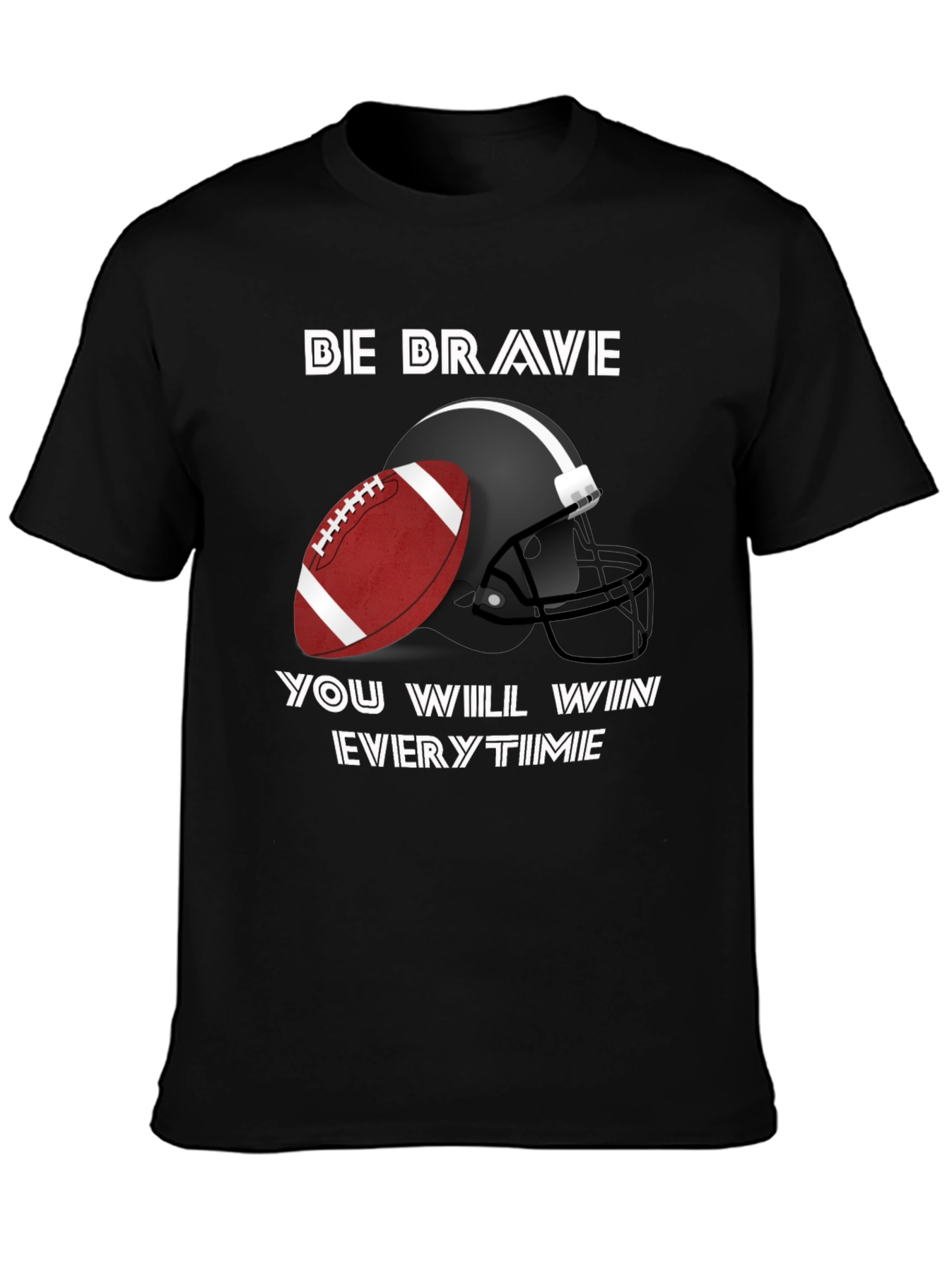 Camiseta Negra Fútbol Americano - Be Brave