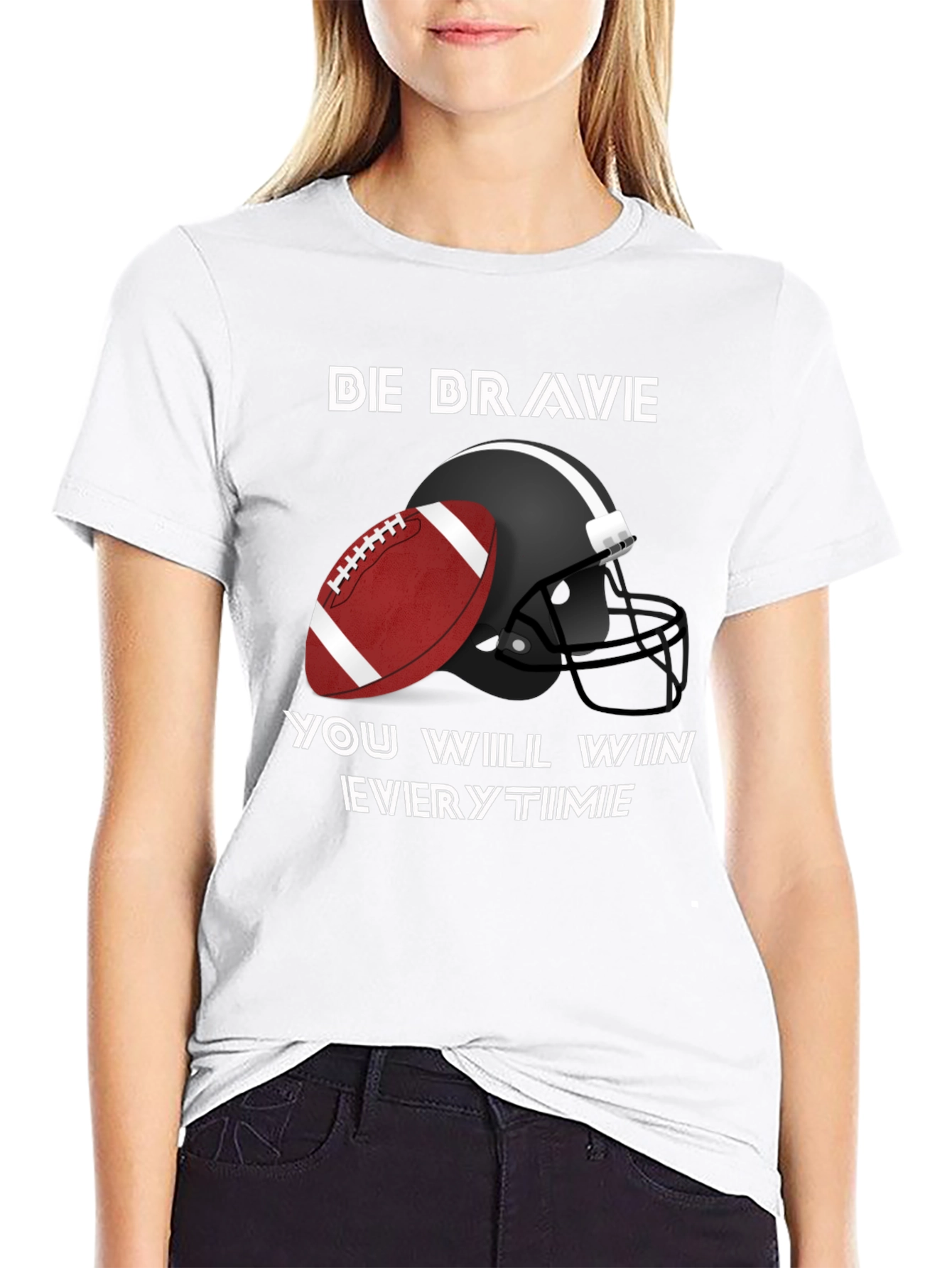 Camiseta Negra Fútbol Americano - Be Brave