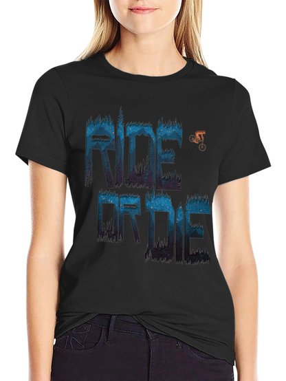 Camiseta Negra Ride or Die para Aventureros