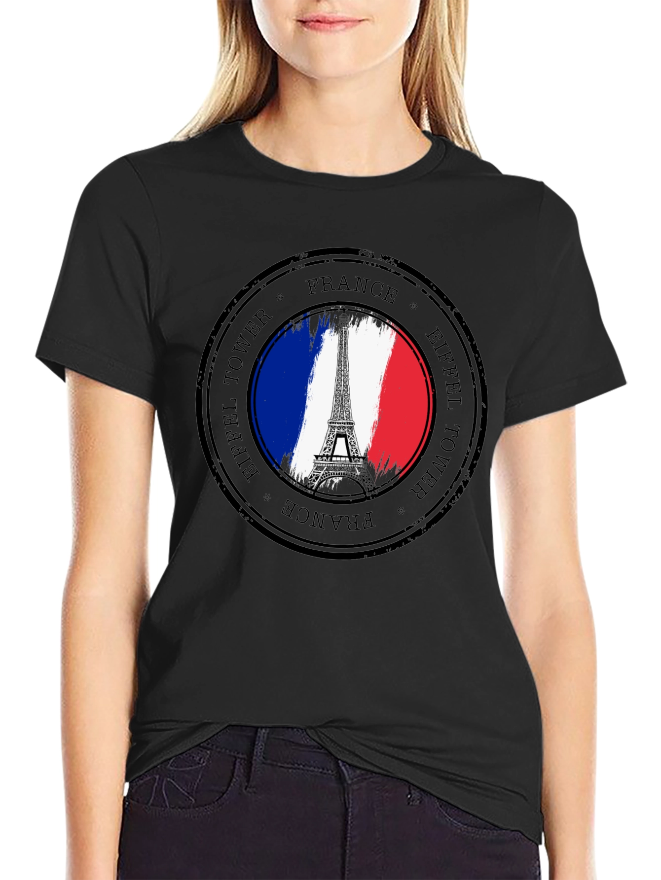 Camiseta Negra Torre Eiffel Francia
