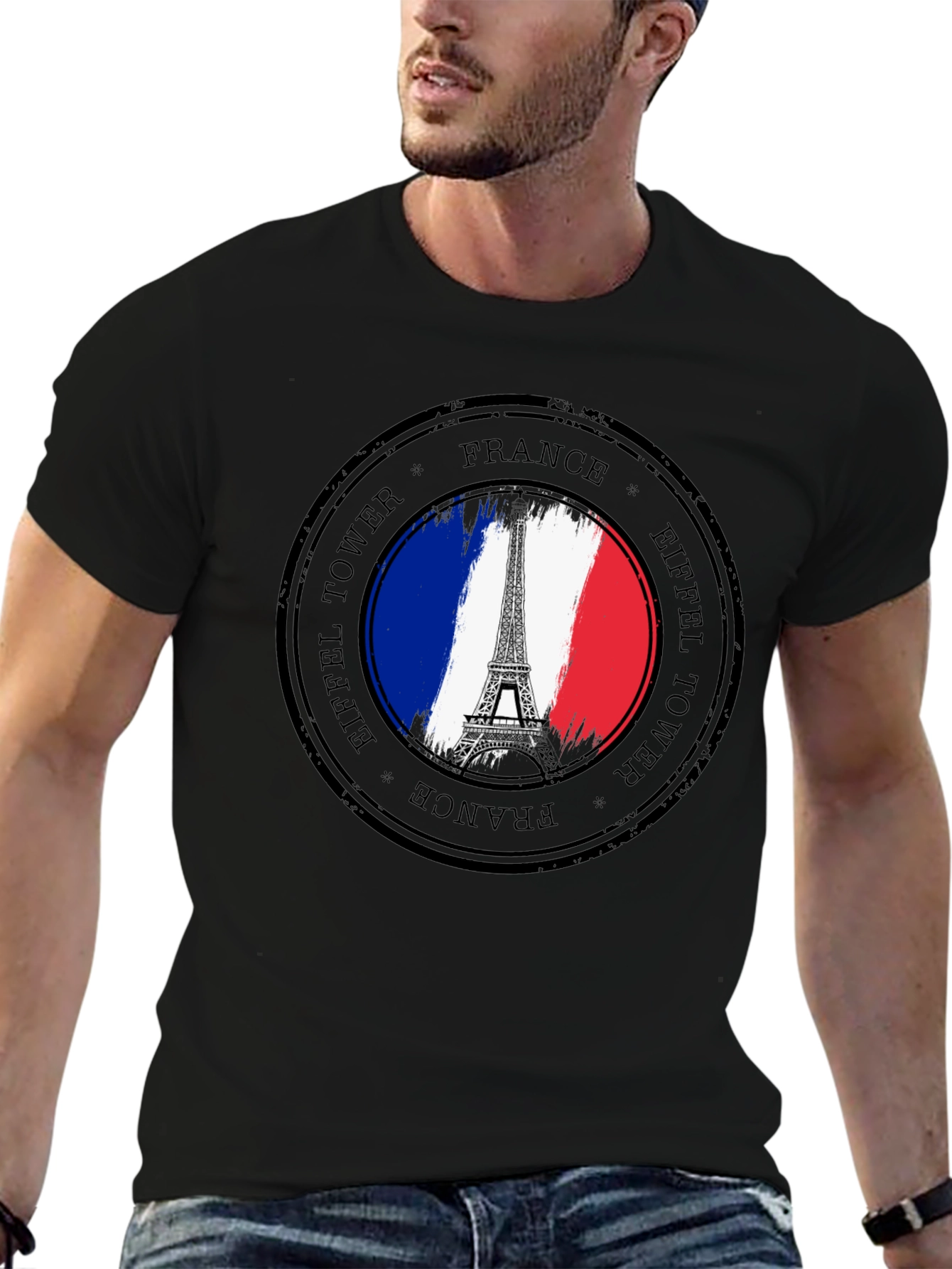 Camiseta Negra Torre Eiffel Francia