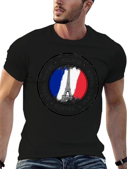 Camiseta Negra Torre Eiffel Francia