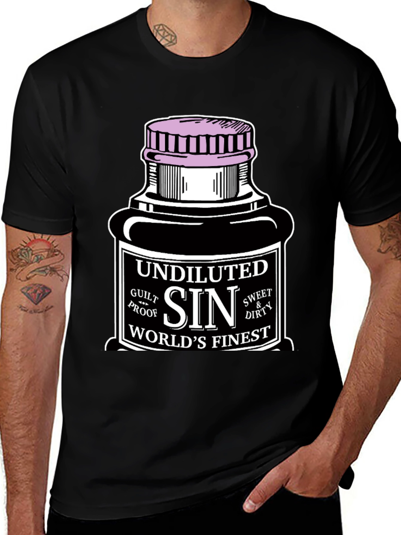 Camiseta Negra Sin para Hombre