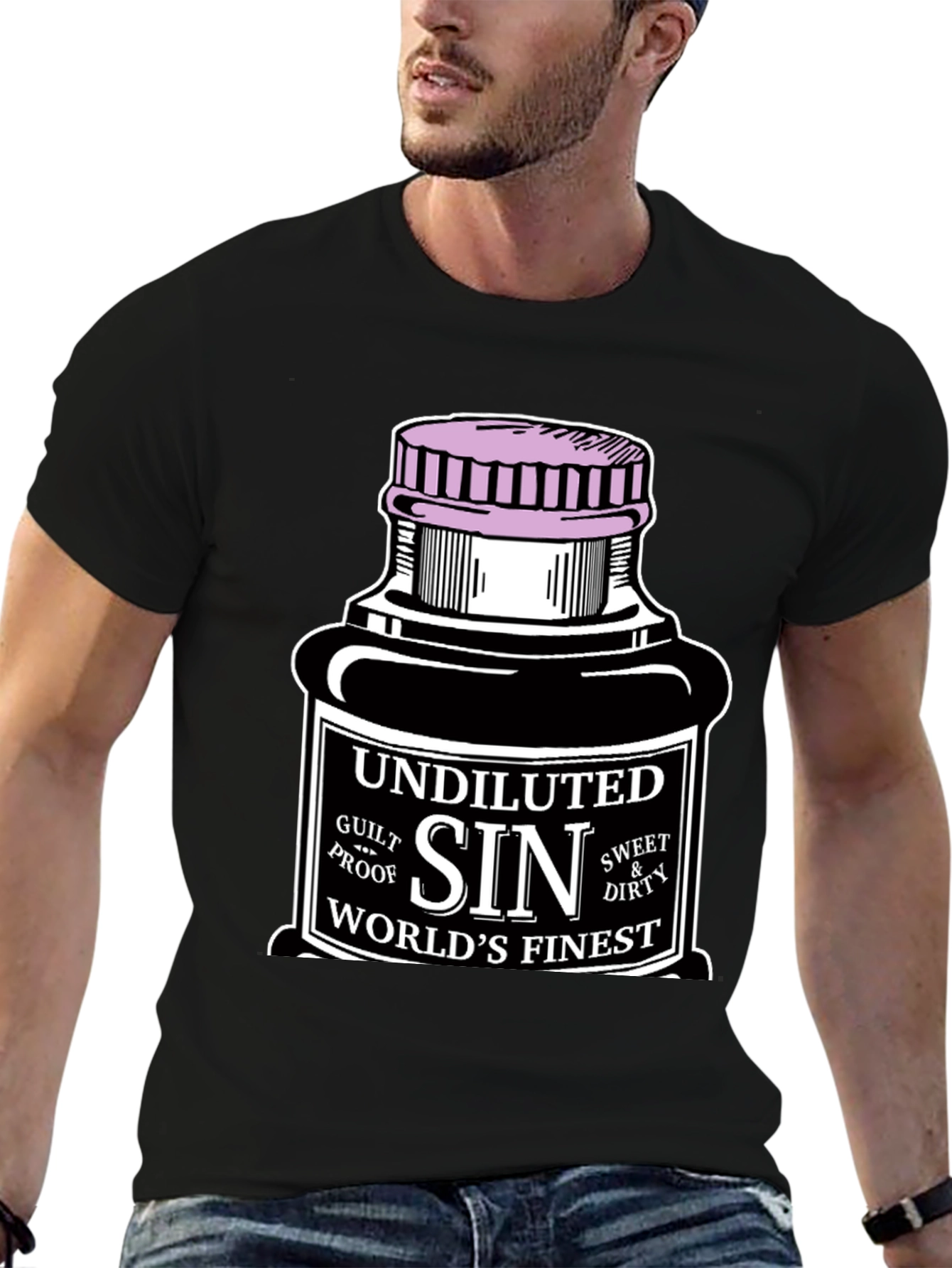 Camiseta Negra Sin para Hombre