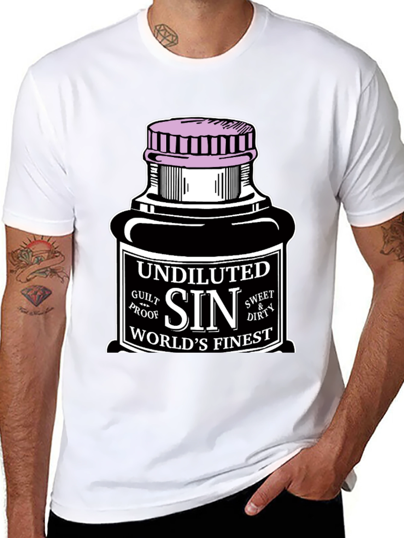Camiseta Negra Sin para Hombre