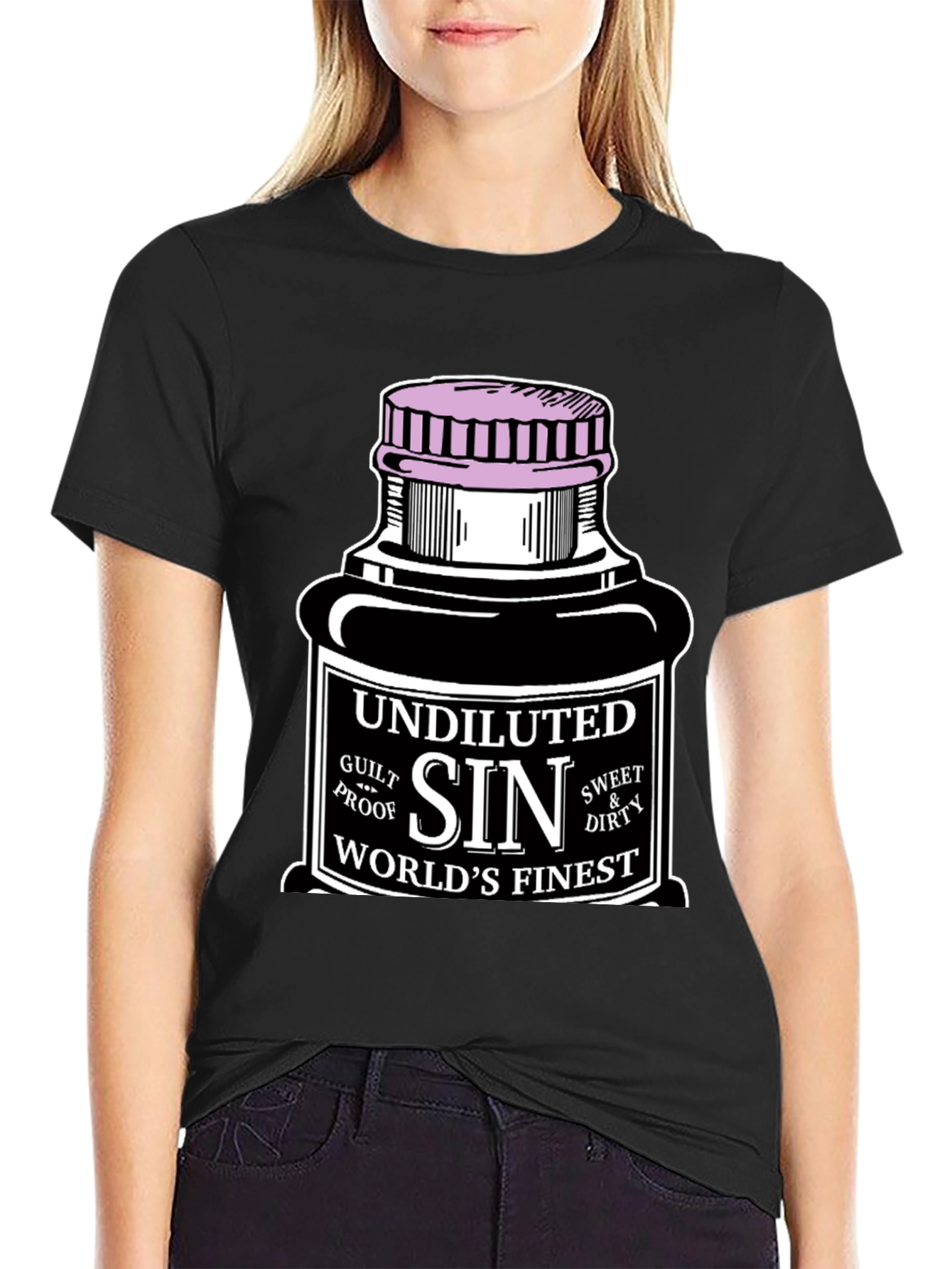 Camiseta Negra Sin para Hombre
