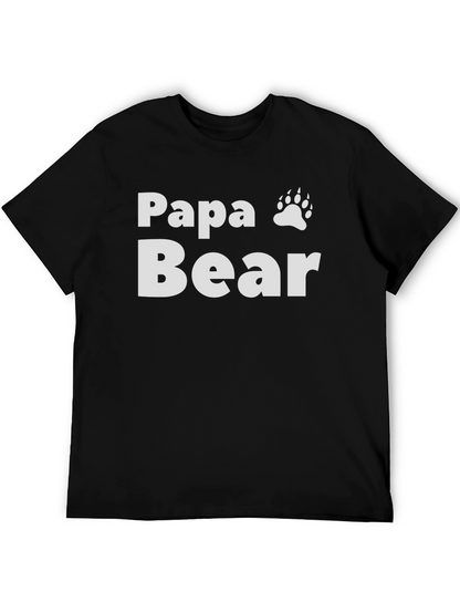 Camiseta Negra Papa Bear con Huella