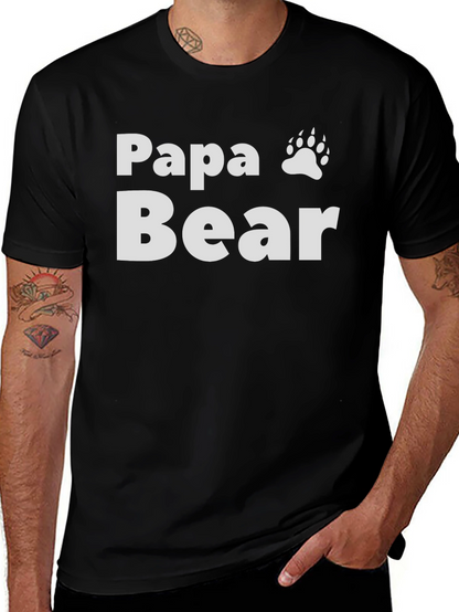 Camiseta Negra Papa Bear con Huella