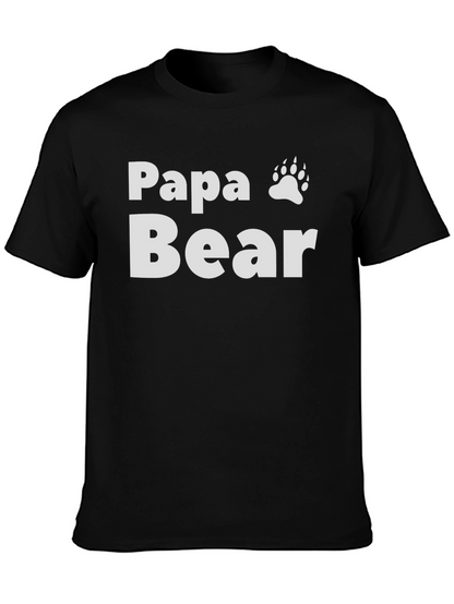 Camiseta Negra Papa Bear con Huella