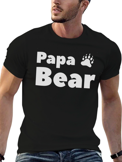 Camiseta Negra Papa Bear con Huella