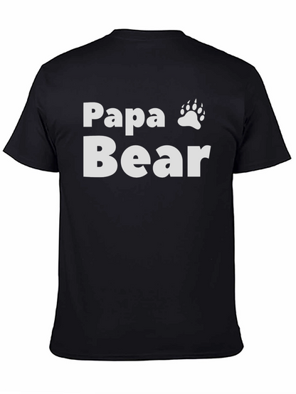 Camiseta Negra Papa Bear con Huella