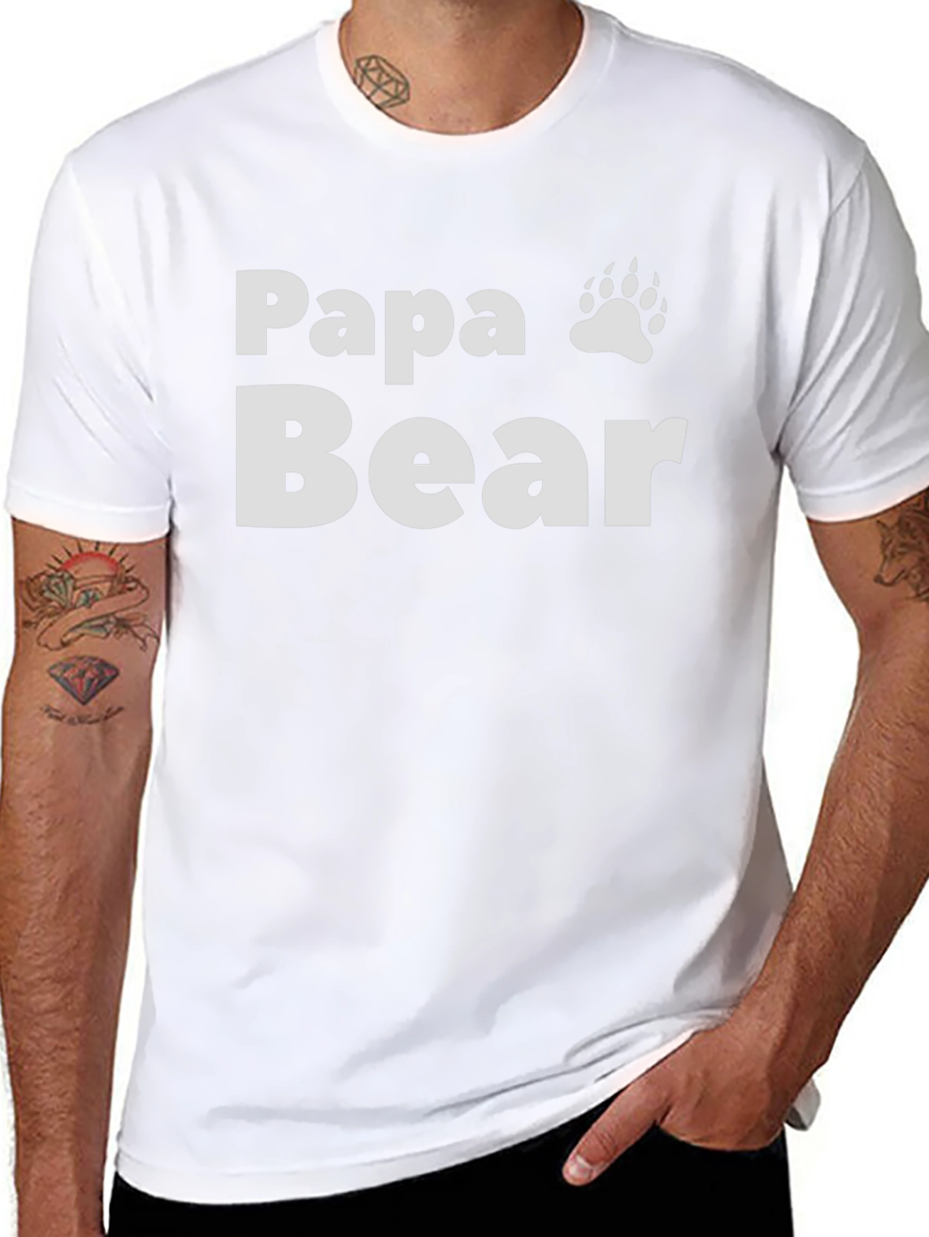 Camiseta Negra Papa Bear con Huella