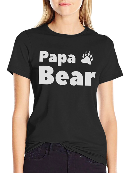 Camiseta Negra Papa Bear con Huella