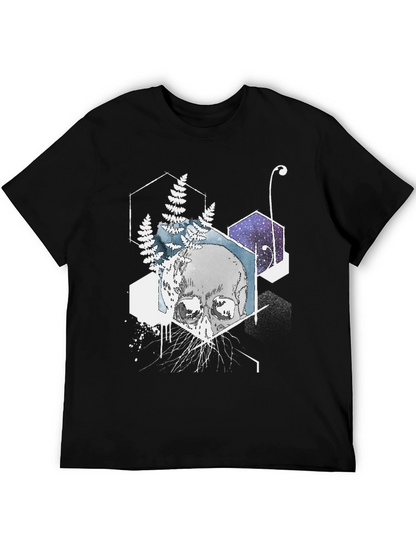 Camiseta Negra Cráneo Geométrico