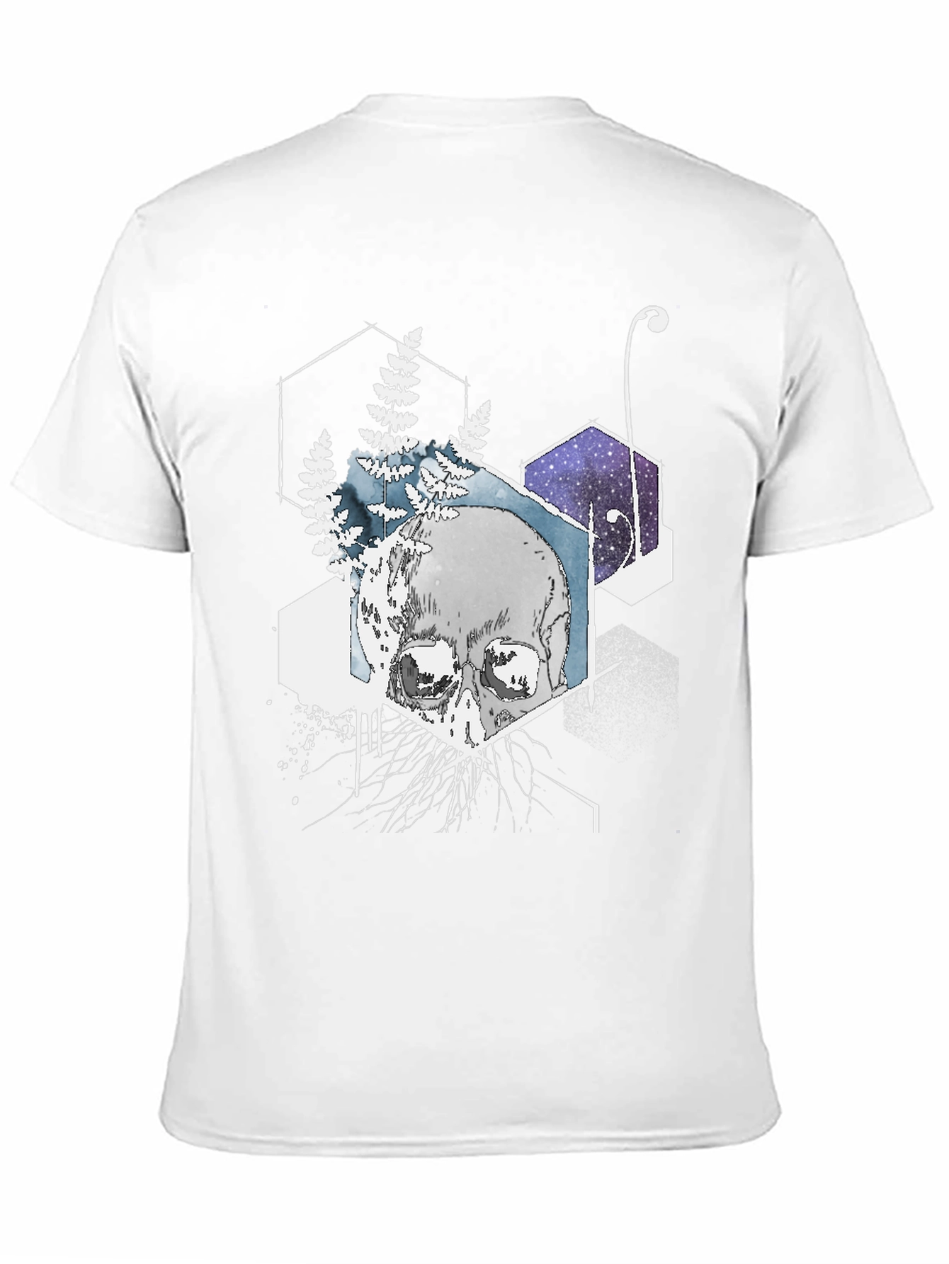 Camiseta Negra Cráneo Geométrico