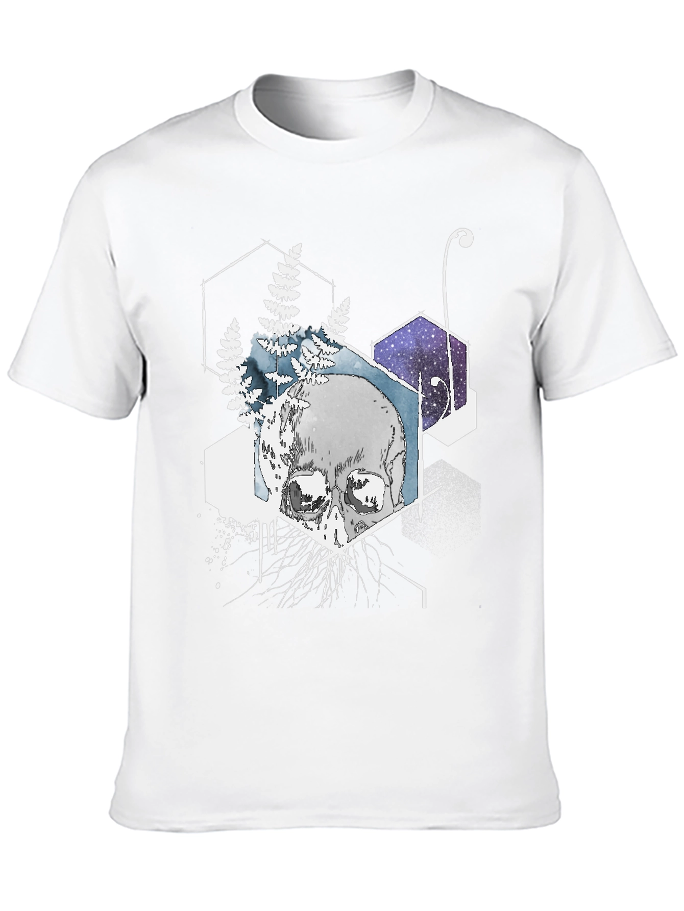 Camiseta Negra Cráneo Geométrico