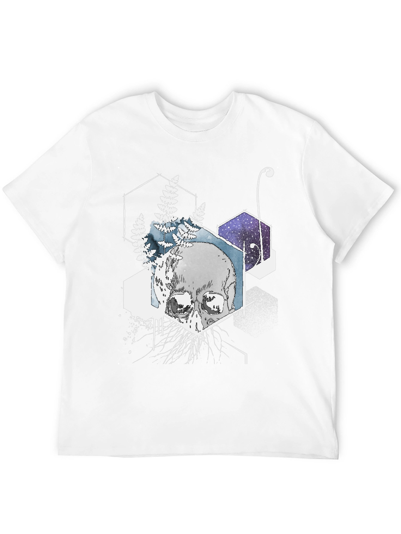 Camiseta Negra Cráneo Geométrico