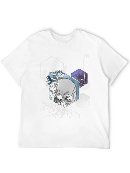 Camiseta Negra Cráneo Geométrico