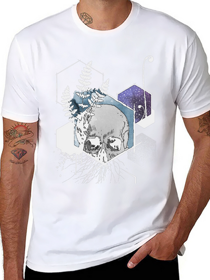 Camiseta Negra Cráneo Geométrico