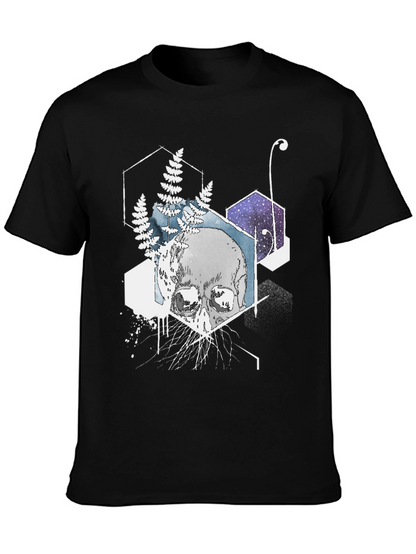 Camiseta Negra Cráneo Geométrico