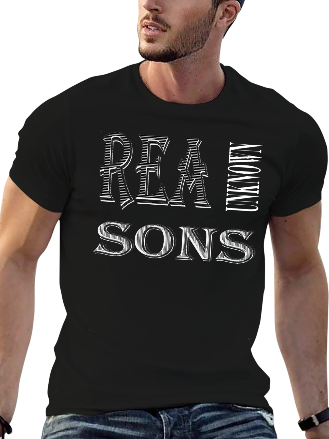 Camiseta Negra Hombre: Razones Desconocidas