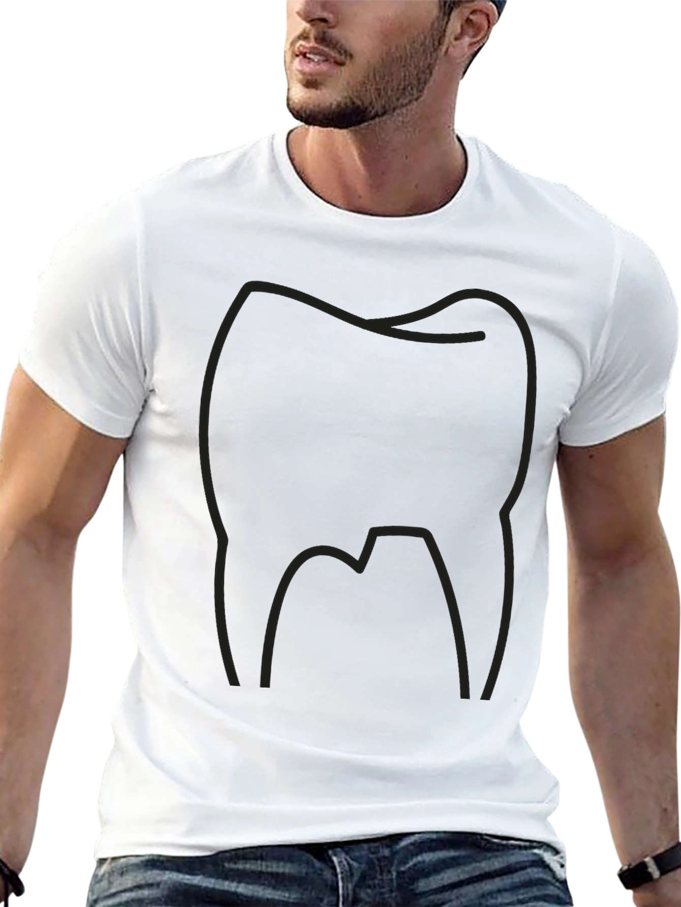 Camiseta Negra con Diseño de Muela