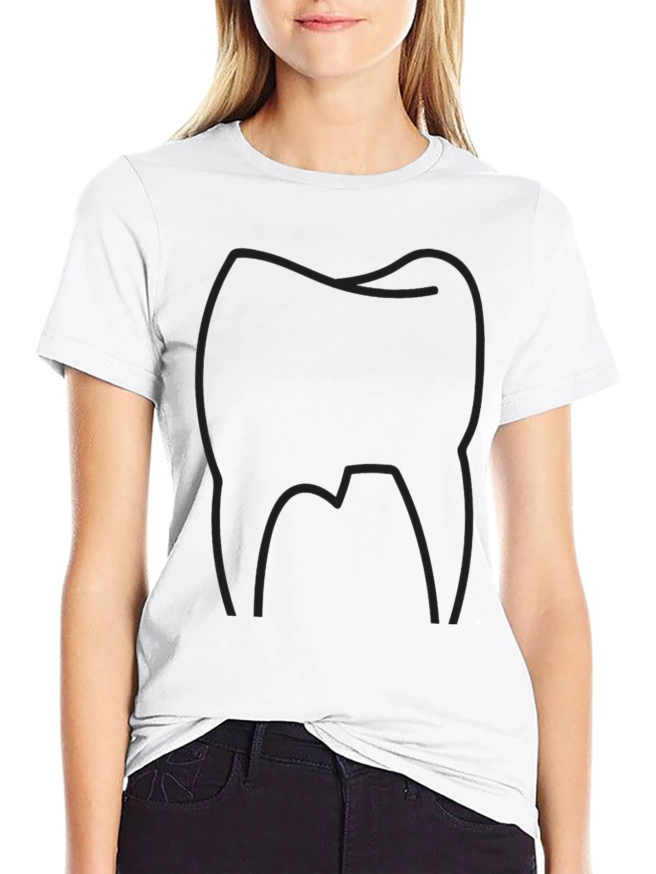Camiseta Negra con Diseño de Muela