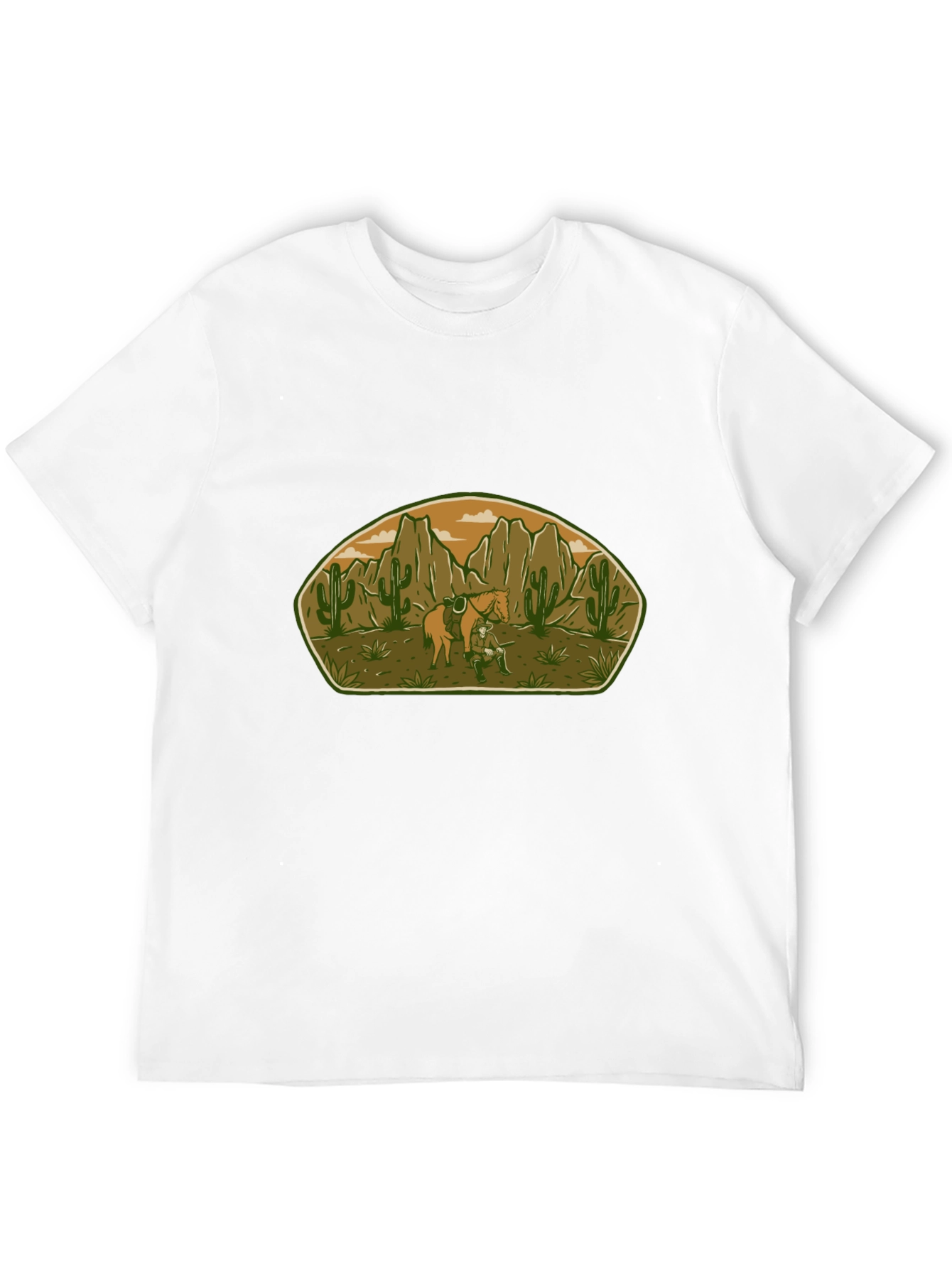 Camiseta Negra con Diseño del Viejo Oeste
