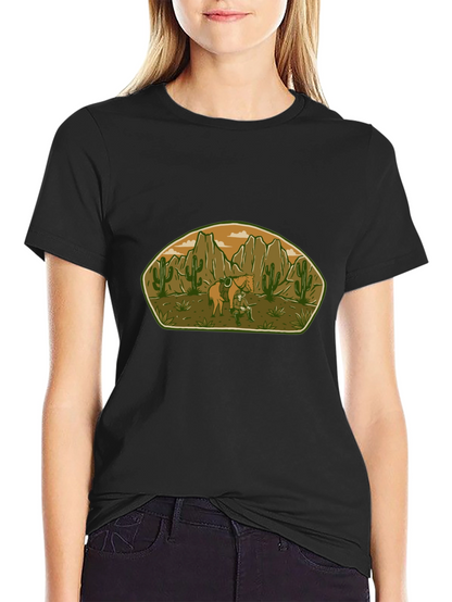 Camiseta Negra con Diseño del Viejo Oeste