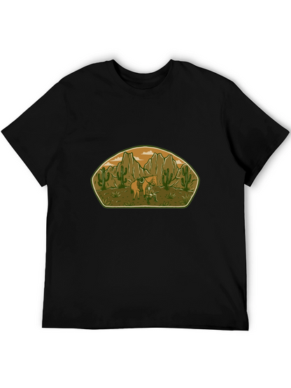 Camiseta Negra con Diseño del Viejo Oeste
