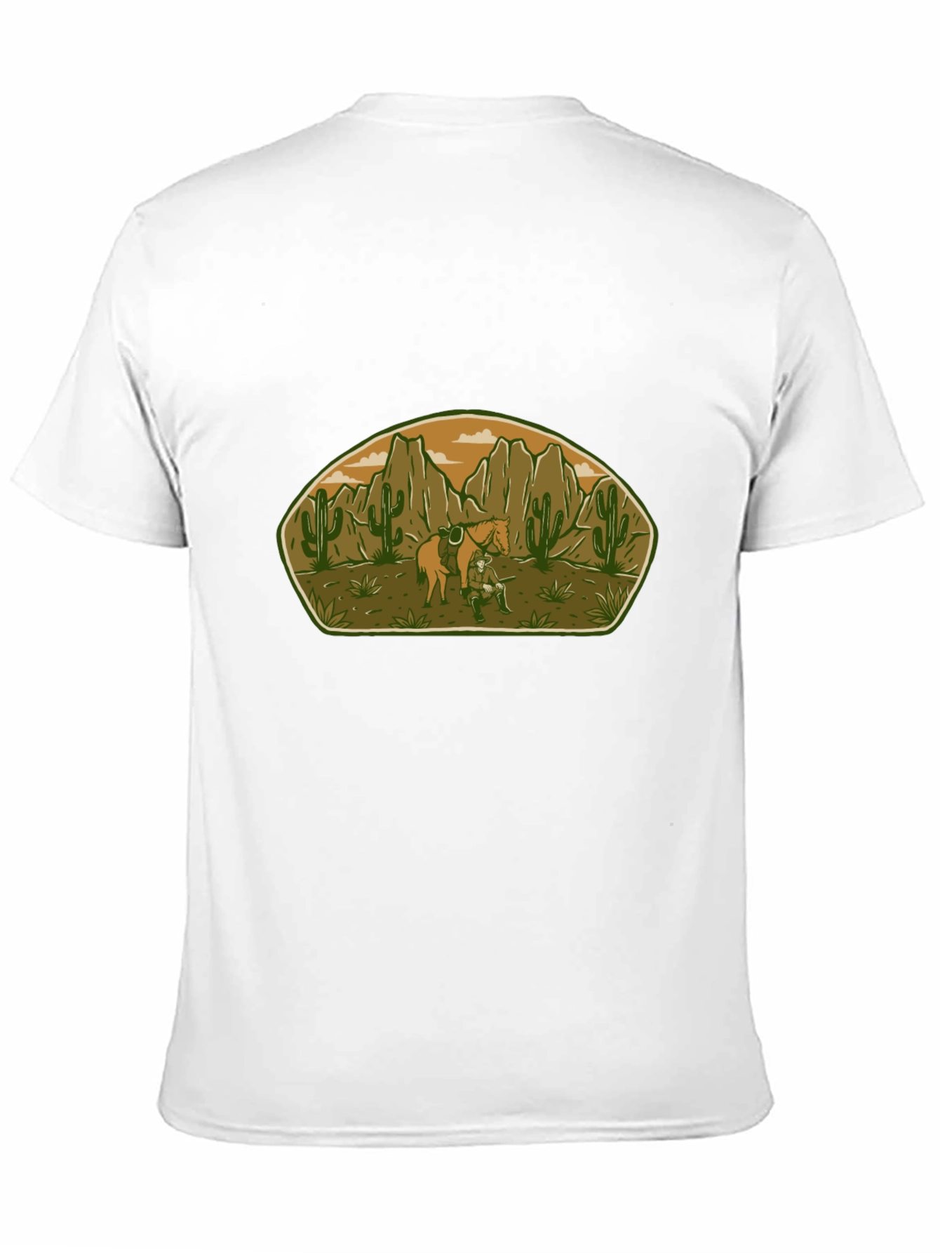 Camiseta Negra con Diseño del Viejo Oeste