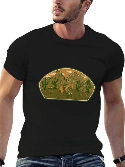 Camiseta Negra con Diseño del Viejo Oeste