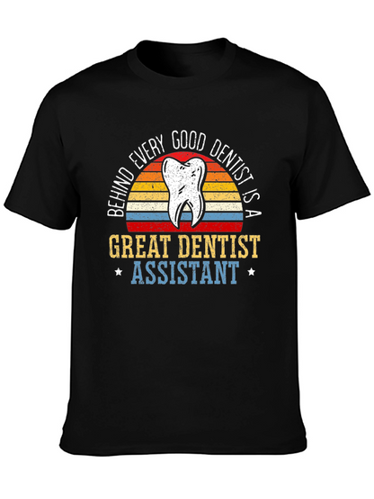 Camiseta Negra Dentista - Asistente Dental