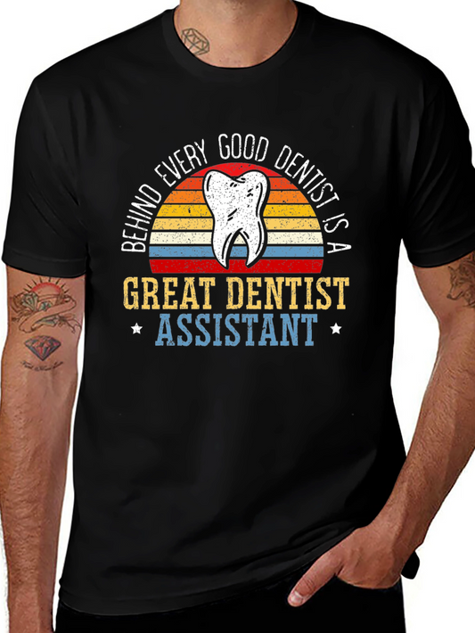Camiseta Negra Dentista - Asistente Dental