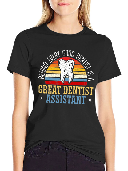 Camiseta Negra Dentista - Asistente Dental
