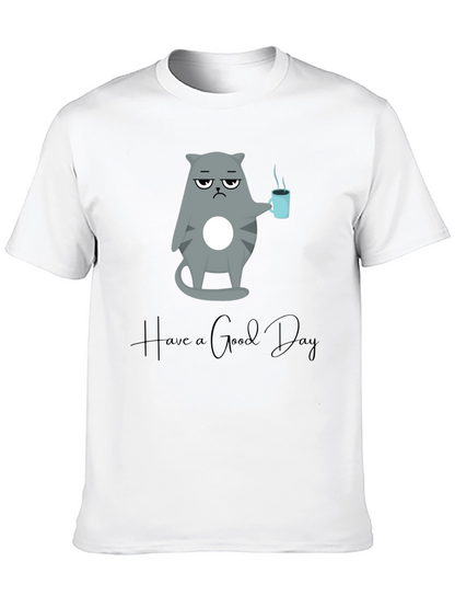 Camiseta Negra con Diseño de Gato Gruñón
