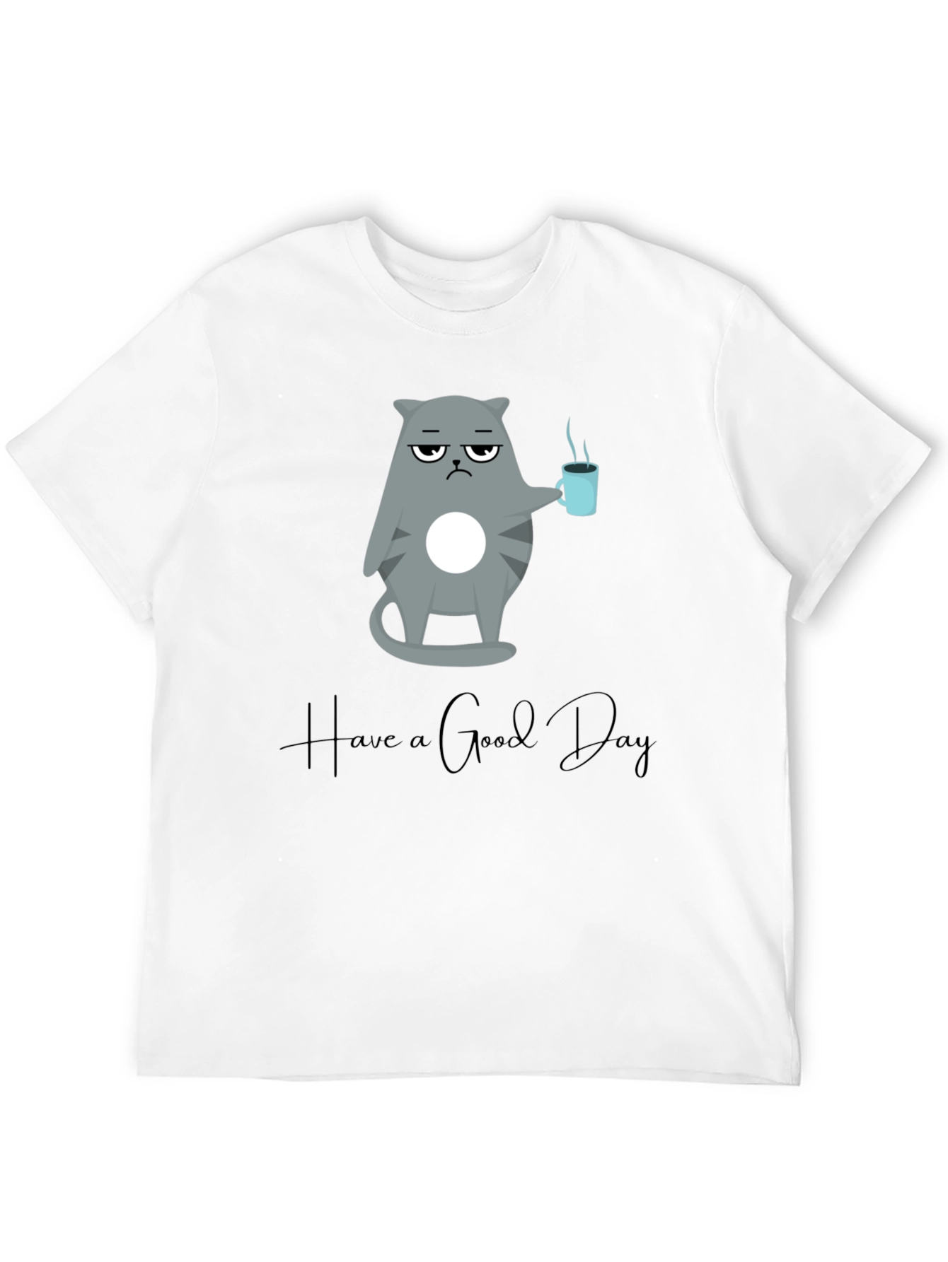 Camiseta Negra con Diseño de Gato Gruñón