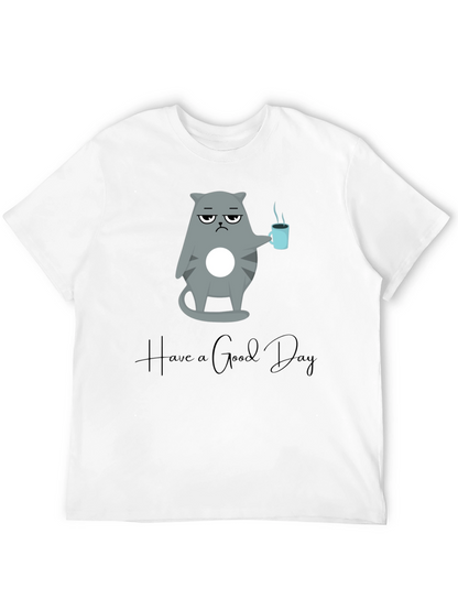 Camiseta Negra con Diseño de Gato Gruñón