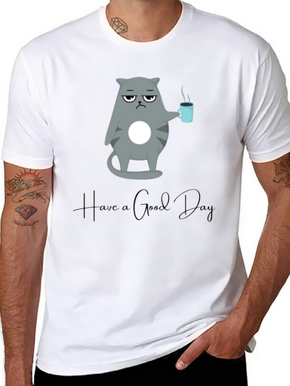 Camiseta Negra con Diseño de Gato Gruñón