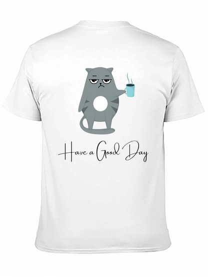 Camiseta Negra con Diseño de Gato Gruñón